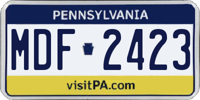 PA license plate MDF2423