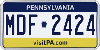PA license plate MDF2424