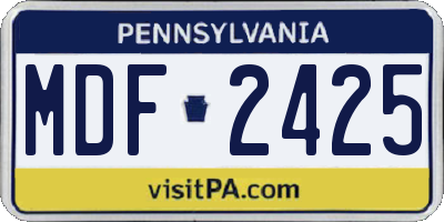 PA license plate MDF2425
