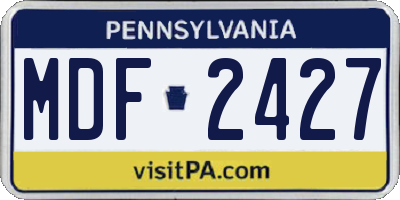 PA license plate MDF2427