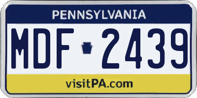 PA license plate MDF2439