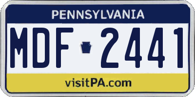 PA license plate MDF2441