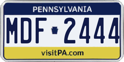 PA license plate MDF2444