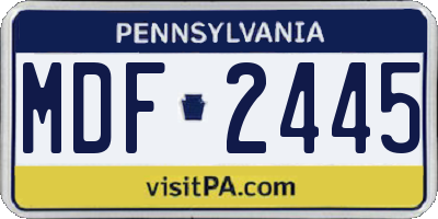 PA license plate MDF2445