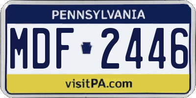 PA license plate MDF2446