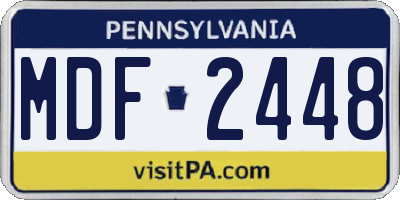 PA license plate MDF2448