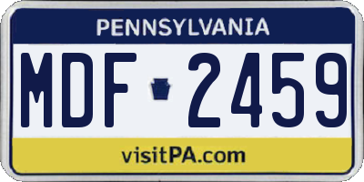 PA license plate MDF2459