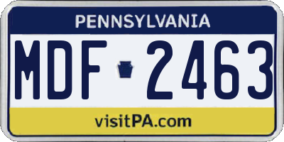 PA license plate MDF2463