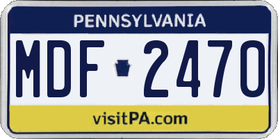 PA license plate MDF2470