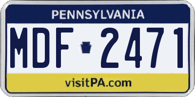 PA license plate MDF2471
