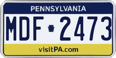 PA license plate MDF2473