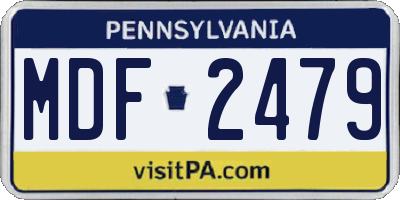 PA license plate MDF2479