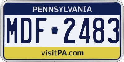 PA license plate MDF2483