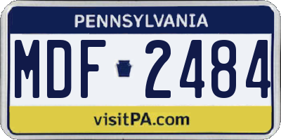 PA license plate MDF2484