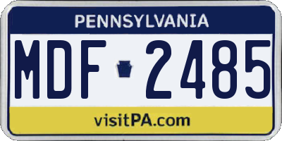 PA license plate MDF2485