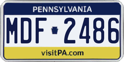 PA license plate MDF2486