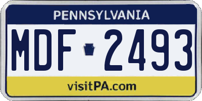 PA license plate MDF2493