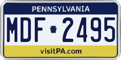 PA license plate MDF2495