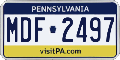 PA license plate MDF2497
