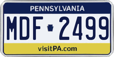 PA license plate MDF2499