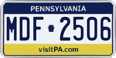 PA license plate MDF2506