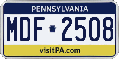PA license plate MDF2508