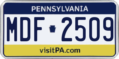 PA license plate MDF2509