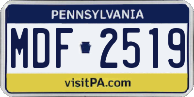 PA license plate MDF2519