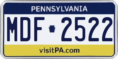PA license plate MDF2522