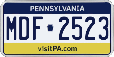 PA license plate MDF2523