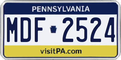 PA license plate MDF2524