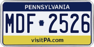 PA license plate MDF2526