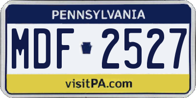 PA license plate MDF2527