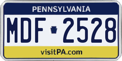 PA license plate MDF2528