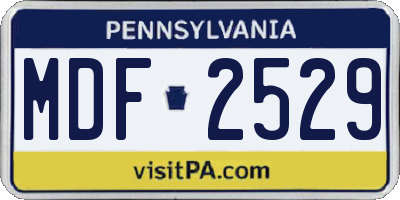 PA license plate MDF2529