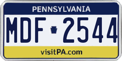 PA license plate MDF2544