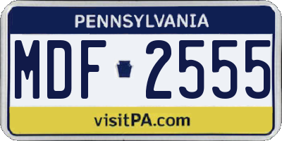 PA license plate MDF2555