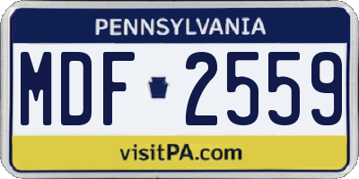 PA license plate MDF2559