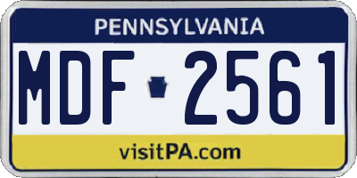 PA license plate MDF2561