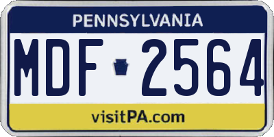 PA license plate MDF2564