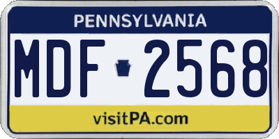 PA license plate MDF2568