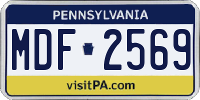 PA license plate MDF2569
