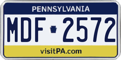 PA license plate MDF2572