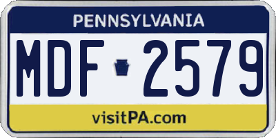 PA license plate MDF2579