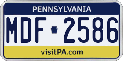 PA license plate MDF2586