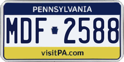 PA license plate MDF2588