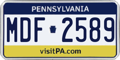 PA license plate MDF2589