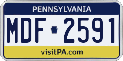 PA license plate MDF2591