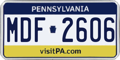 PA license plate MDF2606