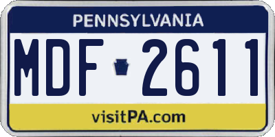 PA license plate MDF2611